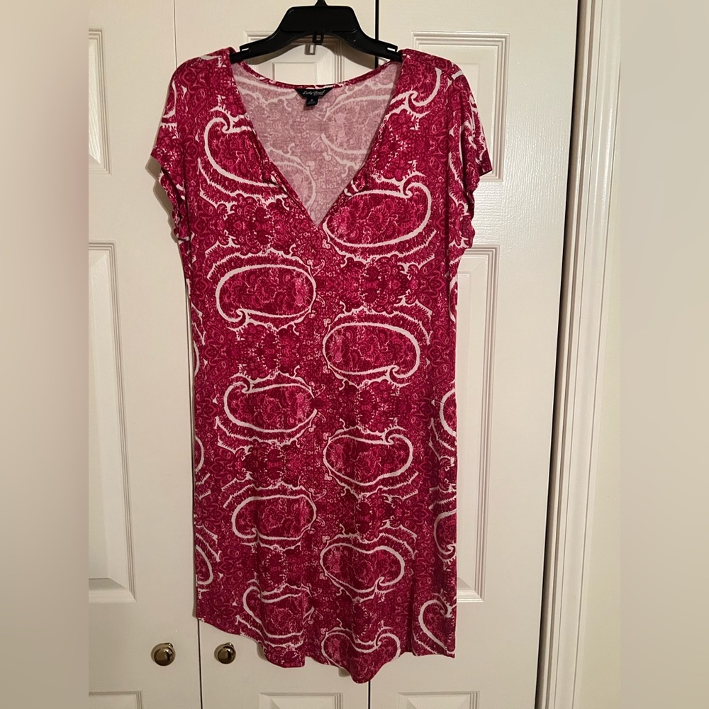 Lucky brand pink print dress, great for cruise wear. Size small